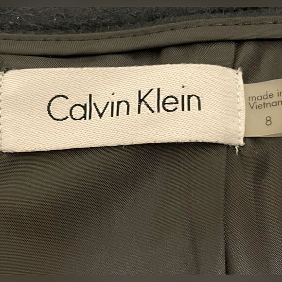 Calvin Klein Deep Charcoal Gray Suede Lined Midi Pencil Skirt (Size: 8) - Picture 4 of 11